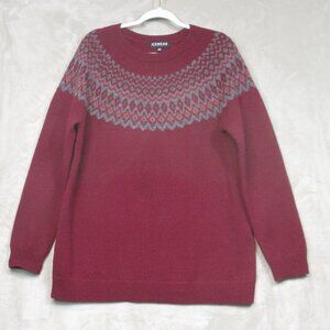 ICEWEAR Ásta Merino Nordic Knit Sweater Burgundy Merino Wool Fall Winter XXL